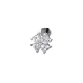 F136 titanium alloy four-leaf clover ear stud with heart zircon for cartilage piercing - Lucky Flower (A681-1#) / 1.2x8mm / White
