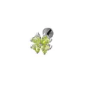 Orecchino piercing in titanio con quadrifoglio in zircone verde a cuore - Fiore della Fortuna (A704-3#) / 1.2x8mm / Verde mela