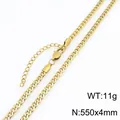 Collar de cadena NK de acero de titanio dorado 550mm x 4mm con cierre de mosquetón - Cadena NK Figaro (KN303340-ZJZL)