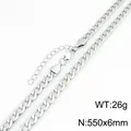 Collar de cadena NK de acero de titanio 550mm x 6mm con cierre ajustable - Cadena NK Figaro (KN303347-ZJZL)