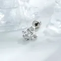 Elegant silver-toned star-shaped zircon titanium cartilage piercing stud for ear decor - A1380-1# Star Style (Single Piece) / White