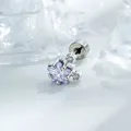 Elegant purple star zircon stud earring made of titanium for cartilage piercing jewelry - A1380-3# Star Style (Single Piece) / Blue-Purple