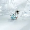 Light blue star-shaped zircon stud earring with silver titanium rod for cartilage - A1380-4# Star Style (Single Piece) / Light Sea Blue