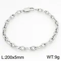 Minimalistisches Edelstahl-Lippenkettenarmband mit einem polierten Silber-Finish - Silberne Verdrehte Lippenkette (KB211771-Z)