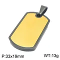 Two-tone gold and gunmetal stainless steel dog tag pendant for men, 33x19mm size. - Single Pendant (No Chain) / 33x19mm / Gold and Grey (KP118331-ZLA)