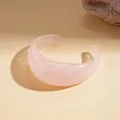 Minimalist pink marbled resin cuff bracelet with a translucent geometric design - Resin Open Style (43#)