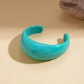 Minimalist turquoise resin cuff bracelet with chunky geometric design for women - Open Bangle (50#)