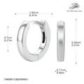 High-quality S925 sterling silver minimalist smooth hoop earrings with 1.05cm diameter - Silver-7mm