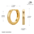 Minimalist gold plated S925 sterling silver hoop earring dimensions (1.15cm x 0.17cm) - Gold-8mm