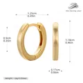 Minimalist 925 sterling silver gold hoop earrings variant with detailed size specifications - Gold-9mm