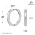 Minimalist 925 sterling silver polished hoop earrings with dimensions - Silver-10mm