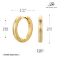 Minimalist S925 sterling silver gold-plated hoop earring with dimension annotations - Gold-10mm