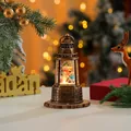 Vintage bronze Christmas snow globe lantern with warm light and festive snowman scene - Lighthouse Snowman (9*9*19cm 650g)