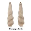 Champagnerblonde wellige lange Haarpferdeschwanzverlängerung mit Krallenclip für Damen - 18/60/1001 (Champagnerblond)