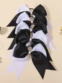 Grands nœuds pour capelli bicolores noir et blanc en ruban gros-grain avec queue d'aronde - Ensemble Épissage Noir et Blanc