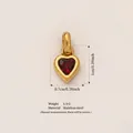 Elegant gold-plated stainless steel heart pendant necklace with red garnet birthstone - January Heart Birthstone Pendant (Gold) Only (Without Chain) / Gold