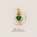 Elegant gold stainless steel heart pendant featuring a vibrant green birthstone gemstone - May Heart Birthstone Pendant (Gold) Only (Without Chain) / Gold
