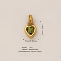 Gold stainless steel heart pendant with green peridot birthstone, 1x0.7cm charm. - August Heart Birthstone Pendant (Gold) Only (Without Chain) / Gold