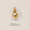 Gold-plated stainless steel heart pendant with crystal stone for DIY jewelry making - November Heart Birthstone Pendant (Gold) Only (Without Chain) / Gold