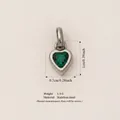 Heart-shaped birthstone pendant featuring a green gem in polished stainless steel. - May Heart Birthstone Pendant (Steel Tone) Only (Without Chain) / Steel