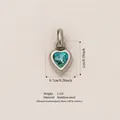 Blue heart birthstone pendant crafted from durable stainless steel for DIY jewelry - December Heart Birthstone Pendant (Steel Tone) Only (Without Chain) / Steel