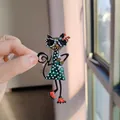 Lindo broche de gato esmaltado con vestido de lunares y gafas de sol para mujer - Lindo Gato Con Gafas De Sol / Verde