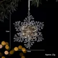 Elegant acrylic snowflake Christmas tree hanging ornament with 10x12cm size dimensions - Flower Snowflake