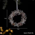 Sparkling acrylic Christmas wreath ornament with gold sequins 11cm diameter - Flower Garland