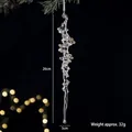 Elegant transparent Christmas acrylic icicle pendant with gold glitter, 26cm height - Ripple Icicle