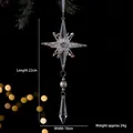 Clear acrylic Christmas star icicle ornament with gold sequins, 22cm height - Exploding Star Pendant