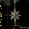 Elegant acrylic eight-point star Christmas tree ornament with gold sequins 12.5cm - Eight-pointed Star