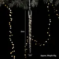 Clear acrylic Christmas icicle ornament with gold glitter detail, 28cm length - Ice Strip
