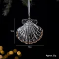 Transparent acrylic seashell Christmas tree ornament, 10x10cm holiday decoration. - Shell