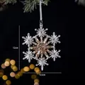 Sparkling acrylic snowflake Christmas tree ornament pendant, 12x9.5cm, weight 37g - Meteor Snowflake