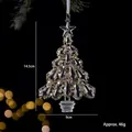 Sparkling acrylic Christmas tree ornament hanging decoration with sequins 14.5cm - Christmas Tree
