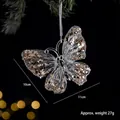 Acrylic butterfly Christmas ornament with gold sequins and dimensions - Weight 27g - Butterfly