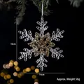Clear acrylic snowflake ornament with gold sequins for Christmas tree - Hexagonal Snowflake