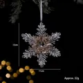 Clear acrylic snowflake ornament with sparkling gold sequins for Christmas tree decor - Double Sided Snowflake