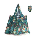 Portable foldable polyester shopping bag with vibrant floral print and storage pouch - 16kg / 38*58cm / Tropical Floral (xc-75)