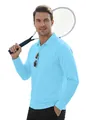 Men's light blue long sleeve tactical polo shirt featuring a front pocket and lapel collar - S / Light Blue