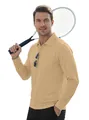 Men's long-sleeve breathable tactical polo shirt in khaki color - S / Khaki