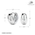Professionelle S925 Sterling Silber Bohnen-Creolen mit detaillierten Maßangaben - Silber
