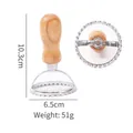 Zinc alloy fluted ravioli cutter with wooden handle, 6.5cm diameter tool - Large Round