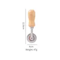 Professionelles Teigrad aus Zinklegierung mit ergonomischem Holzgriff, 12,8 cm Höhe - Kleiner Kurzer Teigroller