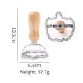 Professional zinc alloy cookie cutter mold with wooden handle apple shape fluted edge design - Pumpkin