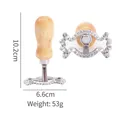 Candy shaped zinc alloy cookie cutter with ergonomic wooden handle and fluted edges - Candy