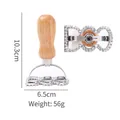 Professional zinc alloy wavy cookie cutter with wooden handle, 10.3cm tall, 56g. - BOO Letter