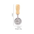 Zinc alloy pastry cutter wheel with ergonomic wooden handle for pasta - Large Short Pastry Wheel