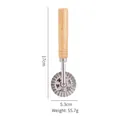 Zinc alloy pastry cutter tool with wooden handle and fluted wheel, 17cm total height - Large Long Pastry Wheel