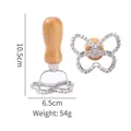 Professional butterfly shaped zinc alloy ravioli cutter mold with ergonomic wooden handle - Butterfly